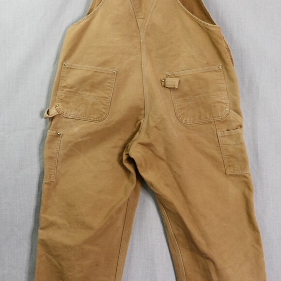 Vintage Carhartt Duck Overalls Men’s 42x30 Brown Workwear USA Made Distressed - Picture 12 of 16